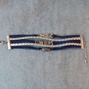 Cowboys Silver and Blue Bracelet
